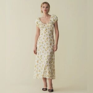 Doen Yellow Floral Midi Dress